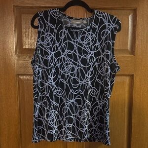 Croft & Barrow Black and Lavender Patterned Tank Top!